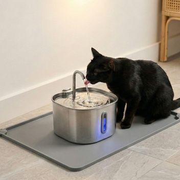 Chat noir utilisant la fontaine AquaCare